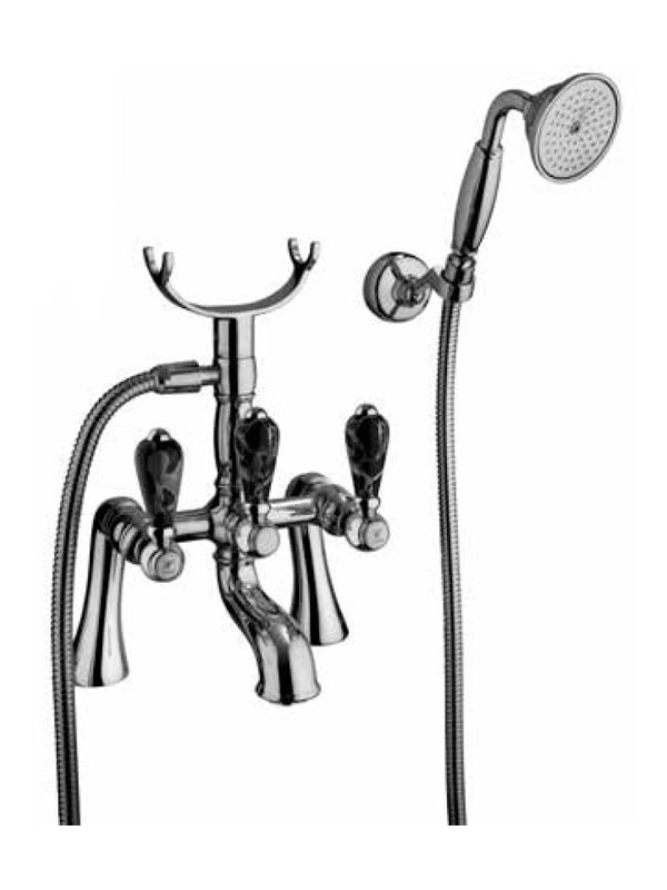Смеситель для ванны/душа однорычажный в комплекте с ручным душем, держателем и вертикальной эксцентрикой