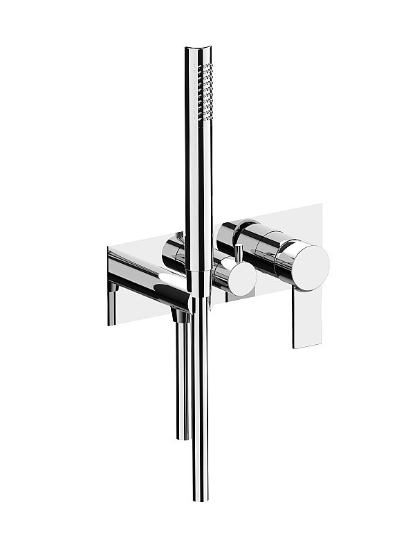 Встроенный смеситель для ванны/душа в комплекте с переключателем, ручным душем и держателем
