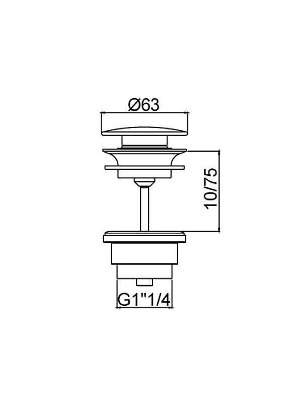 Универсальный донный клапан с регулируемой высотой 10-75 мм